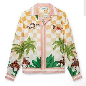 2023 Tennis Club Printed Silk Shirt w/ Tags